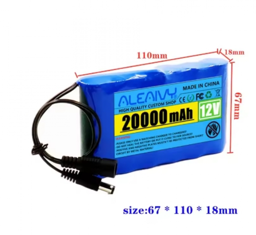12V 20000mah Battery Rechargeable Li-lon Battery Pack Capacity DC 12.6v CCTV Cam - Picture 2 of 8