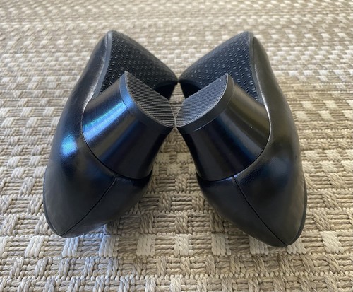 SAS Milano Black Leather Pumps Heels 7 W Wide - Picture 9 of 10