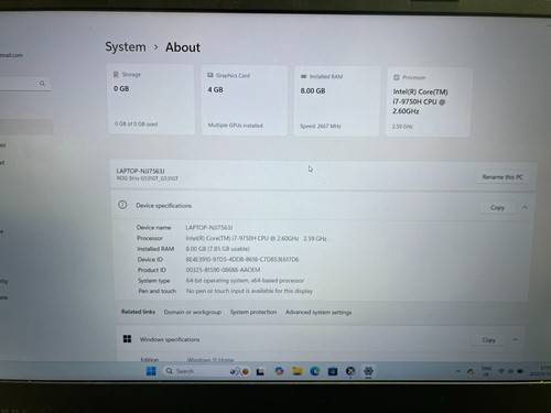 ASUS ROG Strix G531GT i7 9750H 2.6GHz GTX 1650 8GB Ram 512GB Storage Size - Picture 4 of 5