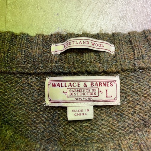 Wallace and Barnes Shetland Wool Elbow Patch Sweater Size Large - Picture 4 of 5
