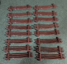 16 Vintage Toy Brown Plastic Log Wood Style Fence 6.25 X 1.5" Made In Hong Kong