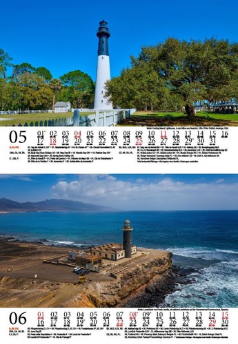 Leuchtturmzauber DIN A5 Tischkalender Querformat für 2025 Leuchtturm Leuchttürme - Bild 4 von 7