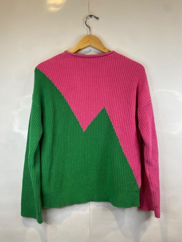 Victor Glemaud Long Sleeve Pink Green Combo Knit Cotton Sweater Size Medium - Picture 4 of 10