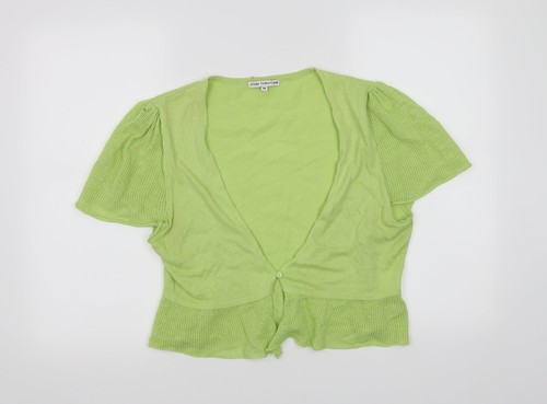 Store Twenty One Damen-Cardigan grün V-Ausschnitt Baumwolle Pullover Größe M