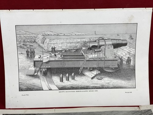Antique Print KRUPP 1200 Pounder Gun & Image Krupp Gun Exhibit  - Picture 2 of 7