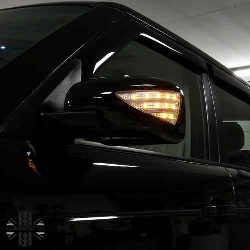 Schwarze Spiegelabdeckung + LED Blinker + Willkommenslicht für Range Rover L322 Upgrade - Bild 6 von 8