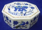 5" Marble Box semi precious stones inlay Handicraft Home Decor Gifts