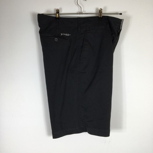 Plugg Chino Shorts Mens 33x11 Black Vintage Flat Front - Picture 7 of 8
