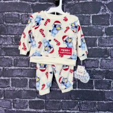 Bluey 6-9 Months 2-pc Bluey Sweatshirt Pant Set Fuzzy Candy Canes Santa Hat