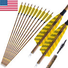 6/12 30" Carbon Arrows Sp500 4" Feather Compound Recurve Bow Archery Hunting