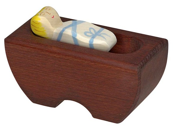 Jesuskind In Krippe Von Holztiger Krippenfigur Krippe Weihnachtskrippe Jesus Nr2-image