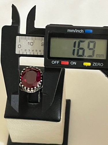 Exclusive Men Silver 925 Ring Natural France Ruby خاتم فضة ياقوت باريسي مترش - Picture 17 of 17