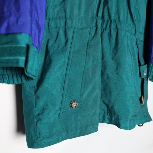 Nordica Ski Jacket Adults M Cyan Hooded 1/2 Button Up Heavy Coat 90s Vintage - Picture 6 of 12