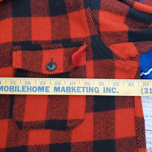 Camisa de franela vintage Melton Wintermaster para hombre M 100 % lana a cuadros clásica A11 - Imagen 7 de 9