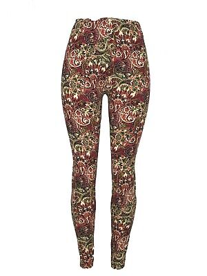 NWT  PLUS Size Paisley Floral Abstract Print Leggings TC Buttery Soft Black 