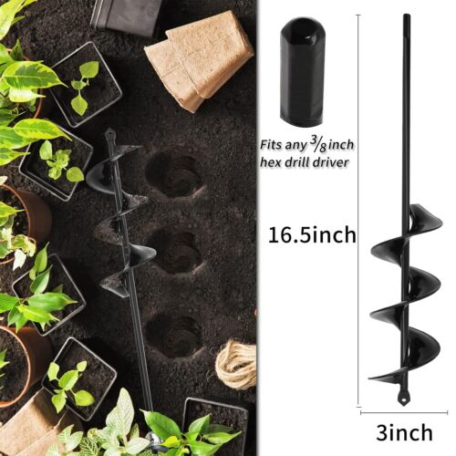 Multi-Size Heavy Duty Garden Augers - Fast Digging with Triangular Cut Bits - Picture 5 of 9