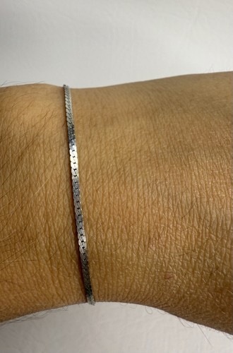 Vintage Fischgrät 925 Sterlingsilber Stil Gliederkette Armband 7"