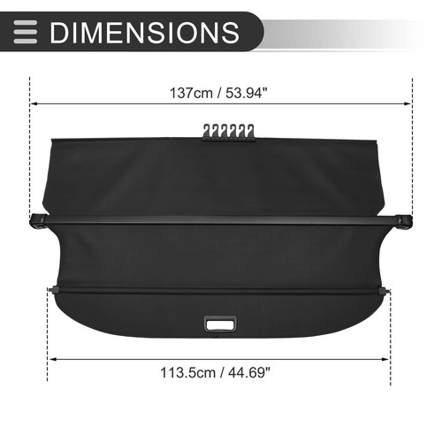 Retractable Cargo Cover for Toyota Highlander 2008-2013 Gloss Black - Picture 7 of 7