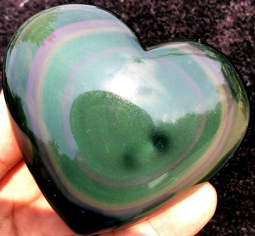 243g Natural Boutique Arco Iris Obsidiana Ojo de Gato Cristal Corazón Sanación ie0453 - Imagen 3 de 12