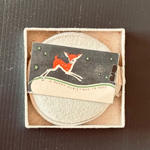 Vintage Antique Face Powder Compact Floral Enamel & Gold Gilt Mid Century 1950's - Picture 11 of 12