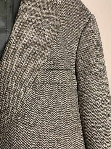 Vintage Sport Coat Corbin Wool 2 Button Jacket Brown Herringbone Union Made USA - Picture 4 of 12