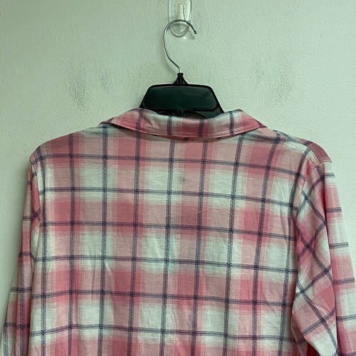 White Mark oakley plaid women's 3/4 sleeve button-down shirt Size L pink/White - Picture 14 of 16