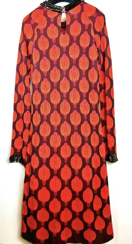 New Chanel Vintage 2010 Red Black Shanghai Sequin top Shirt Dress 40 42 8 10 M L - Picture 19 of 23