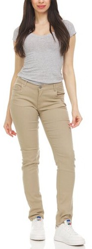 Damen 5-Pocket Design Mid-Rise Chino Super-Stretch Skinny Fit Arbeitshose - Bild 10 von 16