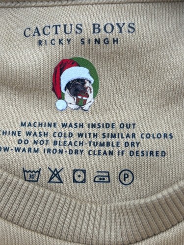 Sudadera para niños Cactus Boys "Hey Santa", caqui, 11/12 - Imagen 4 de 9