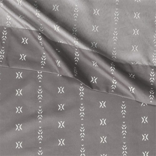 Amazon Basics Microfiber Sheet Set w/ Elastic Pockets, Grey Stripe, Twin (NEW) - Picture 3 of 4