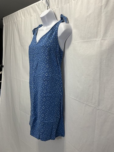 Blue With White Polka Dots A Line Tank Top Dress - Picture 3 of 12