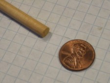 STRAIGHT WOOD DOWEL, MAPLE, 1/4" DIAMETER, 36" LENGTH, SMOOTH FINISH
