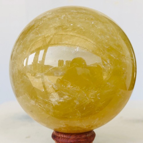 754g Natural Citrine Quartz Crystal Sphere Mineral Specimen Reiki Healing R734 - Picture 17 of 18