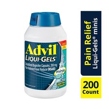 Advil Liqui-Gels Minis Pain Reliever and Fever Reducer, Ibuprofen 200mg, 200Ct.