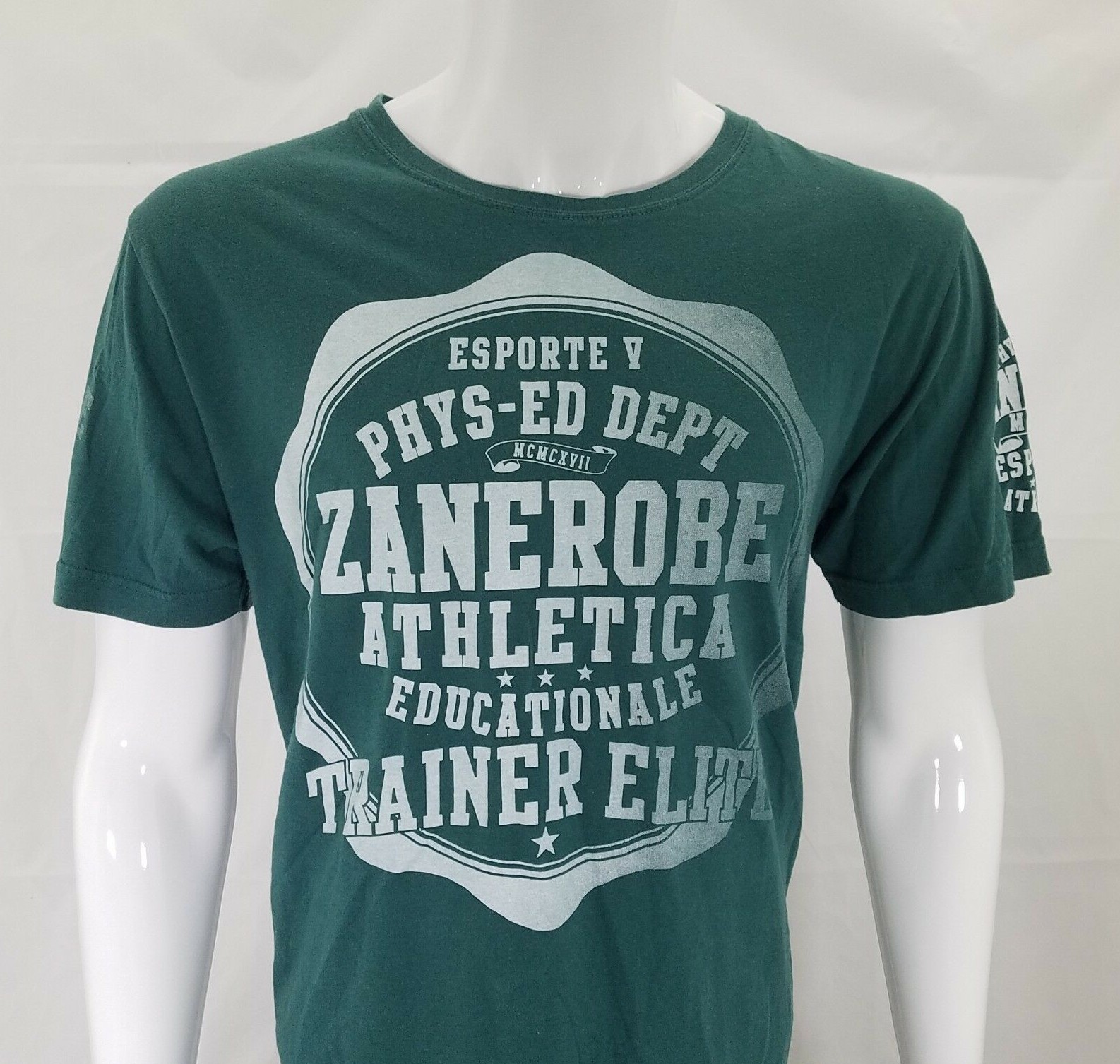 Zablackbe Shirt GREEN Cotton T-Shirt TRAINER ELITE RETRO VINTAGE Sz L Zablackbe Shirt GREEN Cotton T-Shirt TRAINER ELITE RETRO VINTAGE Sz L