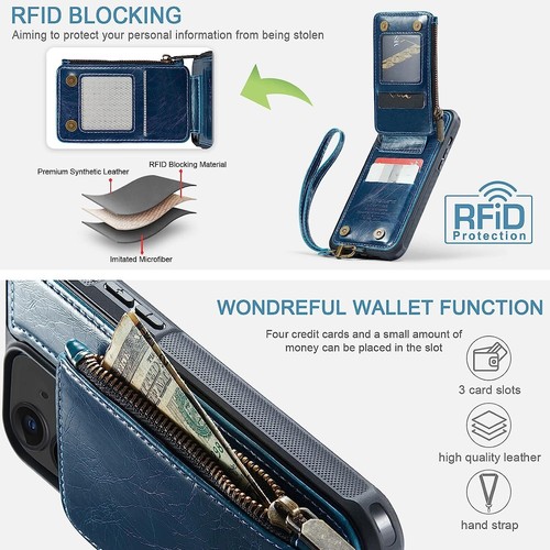 Wallet Case For iPhone 11 (6.1") w/Card Holder Vintage PU Leather RFID Blocking - Bild 3 von 6