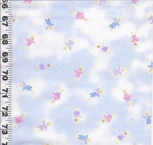 "Mini Conejo Tela Azul Conejo Estampado Para Niños Algodón Ligero 70"" x 45" - Imagen 2 de 2