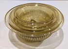 Vintage Yellow Hazel Atlas Depression Glass 4 Piece Mixing Bowl Set.