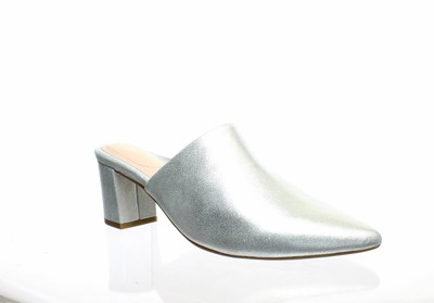 womens silver mules