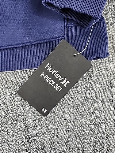 Hurley Boy's 2-Piece Fleece Lined Hoodie & Cotton Blend Tee Set Midnight Navy - Picture 5 of 10