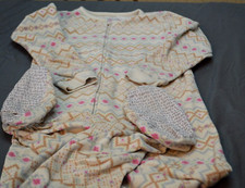 Carters size 8 girls 1 piece zip front pajamas print