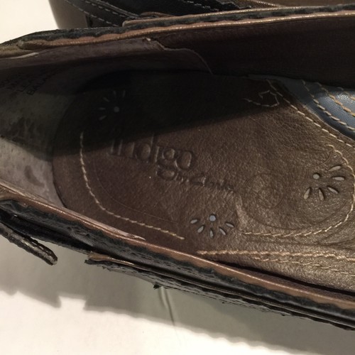 Women's INDIGO by CLARKS Leather Black/Gray Mary Jane Loafers Flats 6M - Picture 8 of 11