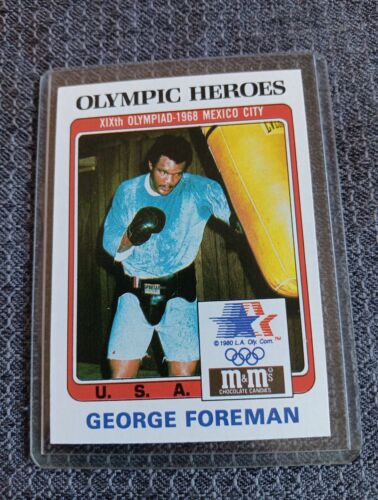 George Foreman #14 Olympic Heroes Card 1983 M&M Boxing Gold 1968 Olympics