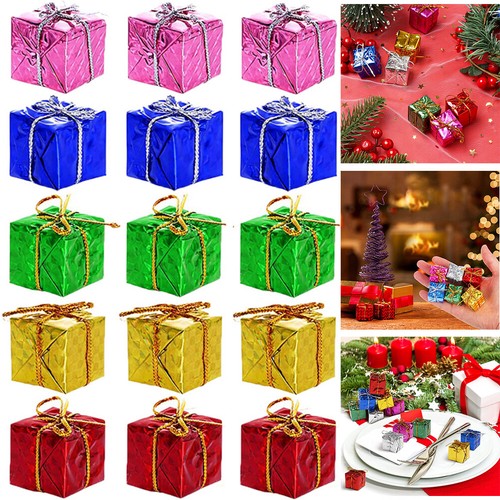 12Pcs Tree Hangings Colorful Christmas Tree Foam Present Box for Home Decor - Afbeelding 5 van 9