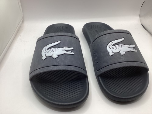 LACOSTE CROCO SLIDERS BRAND NEW 7UK 40.5EU 100% Genuine BLACK - Picture 1 of 5