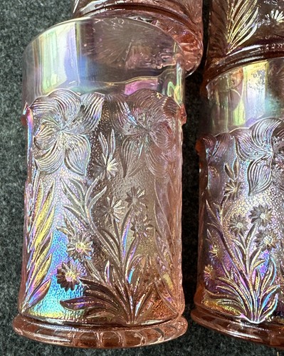Imperial Lenox Rosa Karneval Glas Tiger Lilie Wasserkrug & 6 Becher Set - Bild 19 von 24