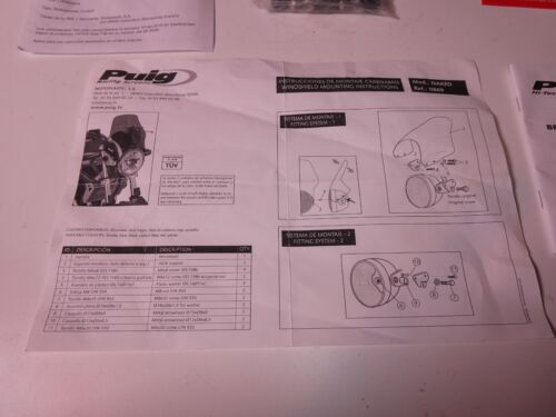 Puig Naked Motorcycle Windshield 8" Ducati Suzuki Kawasaki Black - ER5 0869N X7 - Foto 7 di 10