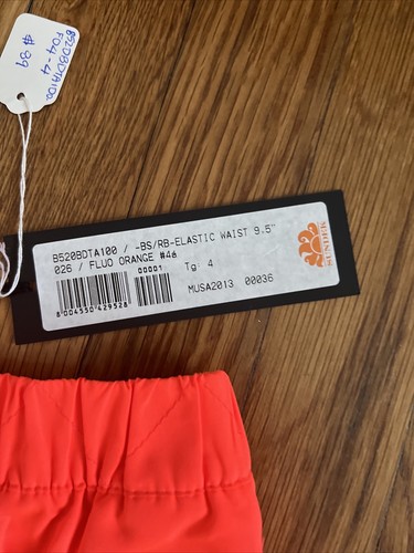 Sundek Boys Fluo Orange Swim Trunks Shorts Rainbow Size 4 - Picture 3 of 5
