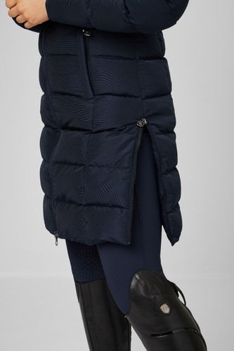 Abrigo LeMieux Gina Tres Cuartos Acolchado Cálido Ajustado 3/4 Piel Capucha Chaqueta - Azul Marino - Imagen 17 de 18