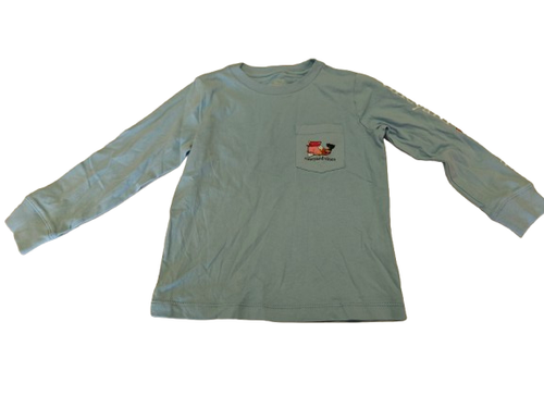 Vineyard Vines Boy's Blue Nutcracker Back Whale Long-Sleeve Pocket Tee, 6 - Picture 2 of 2